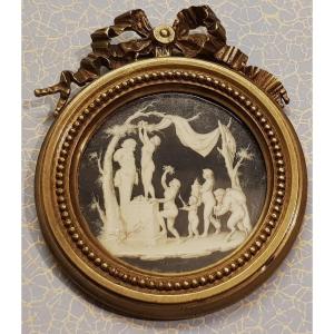 Antique Miniature XVIIIth Century In Tondo Signed J J De Gault