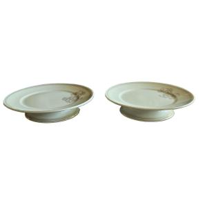 Paire d'anciens présentoirs en porcelaine Bordier & Cie Genève