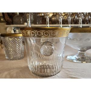 ancien seau à champagne cristal St Louis model Thistle or