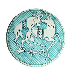 Boîte ronde en céramique Giacomini, Orvieto, années 1960