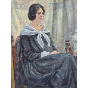 Portrait Of A Woman, Oil On Canvas, Signed And Dated 1925