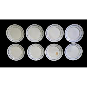 Lot de 8 assiettes anciennes en porcelaine Ginori Doccia XIXème