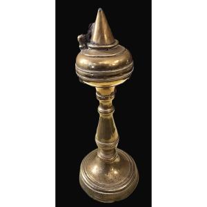 ancienne lampe à huile en  laiton, Italie vers 1880  