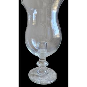 Ancien photophore en verre soufflé – XIXᵉ siècle