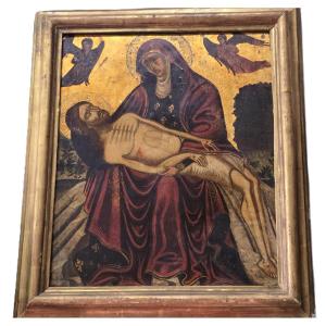 Icône vénéto‑crétoise de la Pietà, fin XVIIᵉ – début XVIIIᵉ siècle
