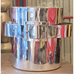 Silver-plated Metal Ice Bucket – Italy, 1970s, In The Style Of Maria Pergay