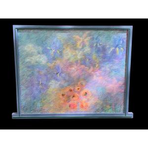 Huile sur toile Composition florale impressioniste de Margaret Boberek