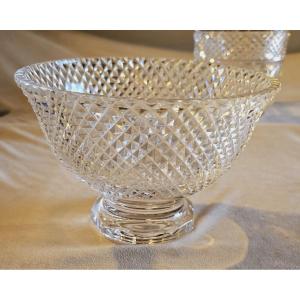 Small Antique Crystal Cup, Hand-cut With Diamond-pointed Edges