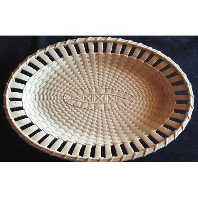 Old Oval Plate Faience Openwork Ad Imitation Basketry Creil