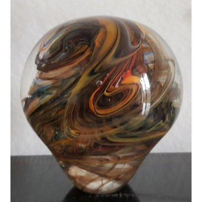 Large Paperweight Wig Holder Glass