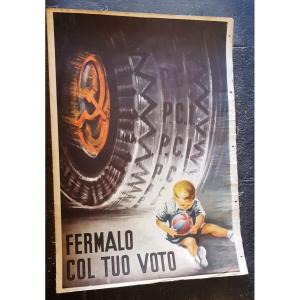 Two Anti-communist Electoral Propaganda Posters Italy Sicily June 1955