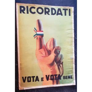 2 Posters 70x96 Cm Electoral Propaganda Civic Committees Italy 1950s