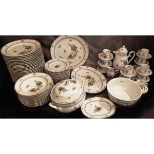 Service Porcelaine Hongroise Danube Décor Japonais 66 Pièces