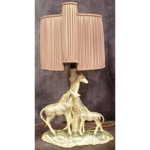 Giraffe Animal Lampshade In Sica Earthenware H 62 Cm