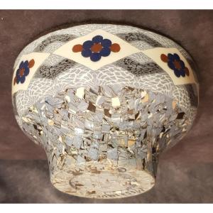 Neriage Earthenware Cachepot Bowl Mosaic Lands Jean Gerbino France