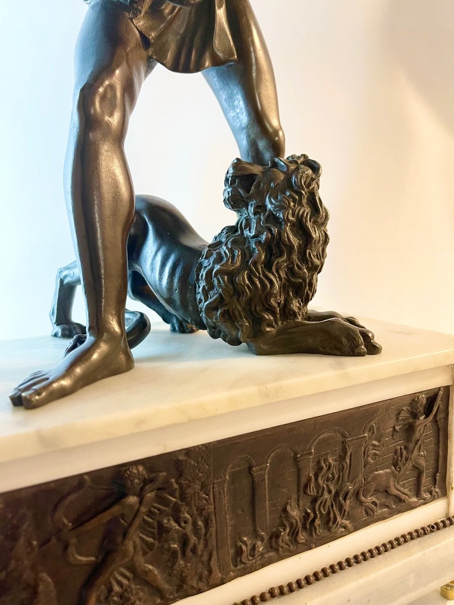 An  Empire Mantel Clock. Hercules With Club After Giambologna. Gérard In Paris. -photo-5