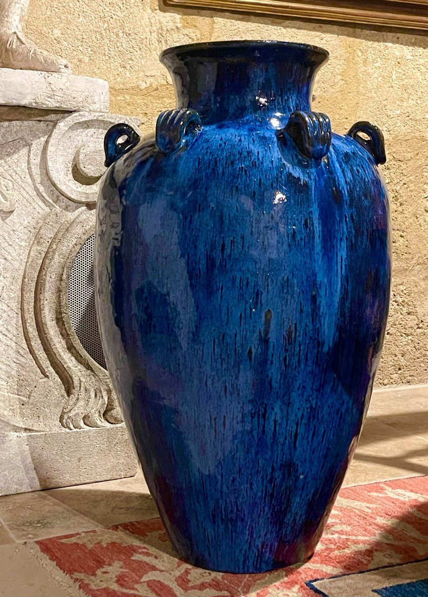 A Very Large Pair Of Art Nouveau Earthenware Vases. Circa 1900-photo-4