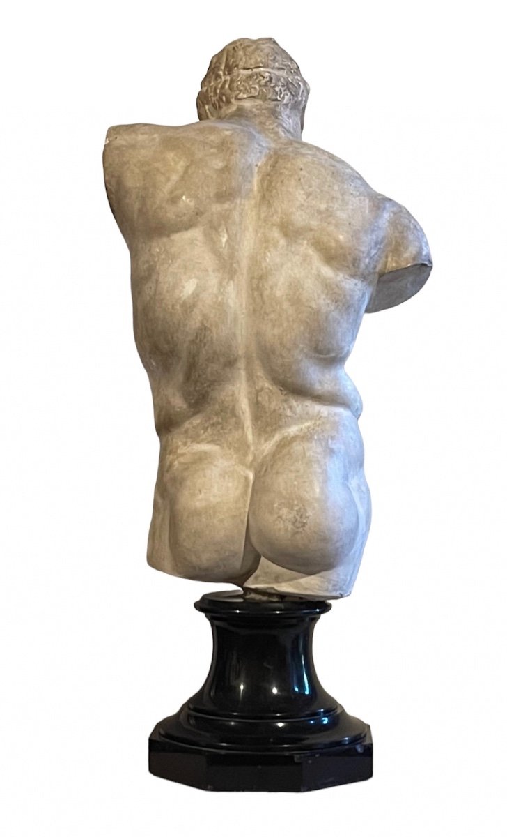Plâtre D’atelier Du Torse De L’Hercule Farnèse. D’après L’antique, XIXe Siècle. -photo-1