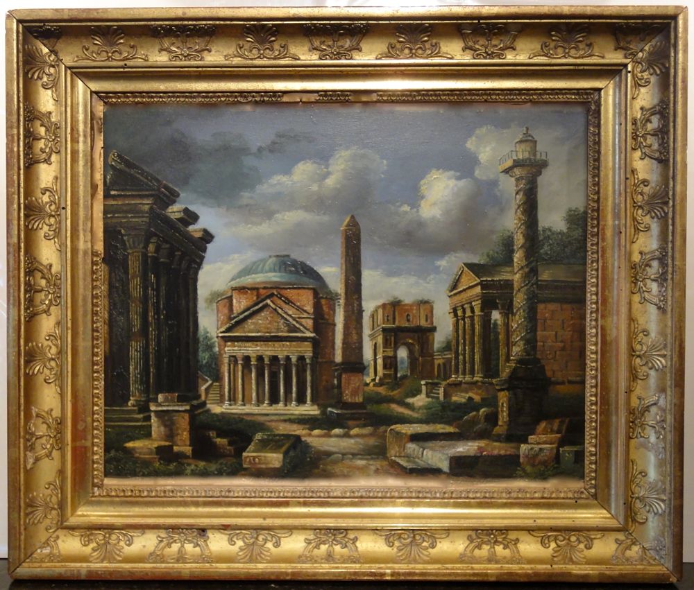 Ecole italienne du début du XIXe siècle. "Caprice architectural"