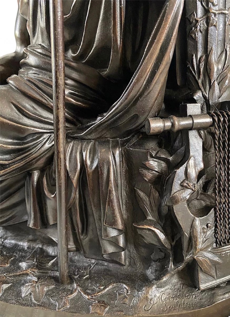 Jacques Antoine Théodore Coinchon (1814-1881). A Figural Bronze Group Of Homer. -photo-4