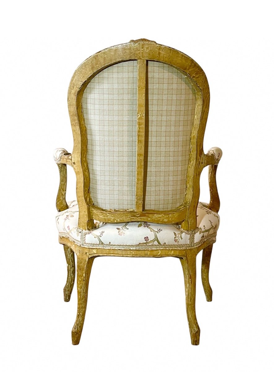 A Set Of Four Louis XV Painted Armchairs. Mid 18th Century. -photo-2