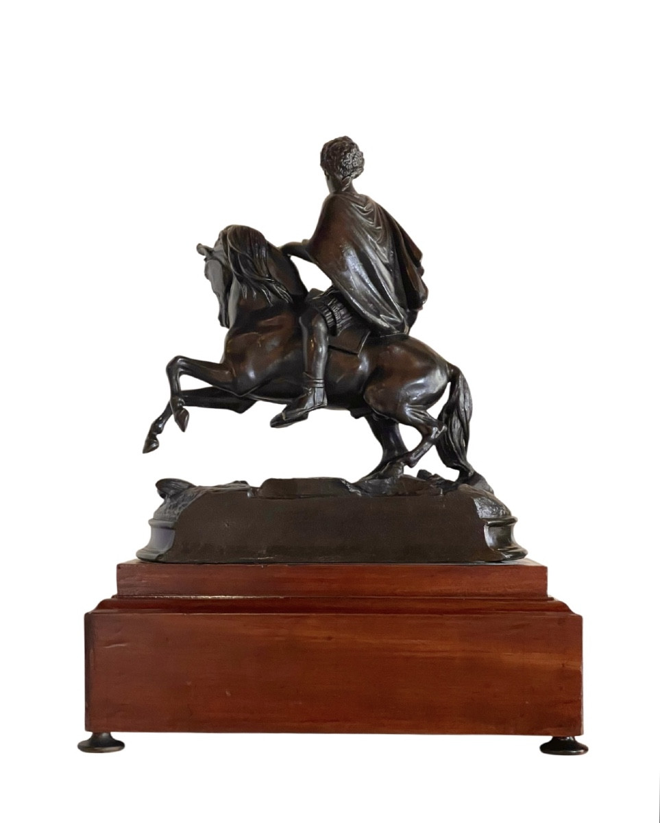à Patinated Bronze Equestrian Statue Of Augustus. France, 19th Century. -photo-4
