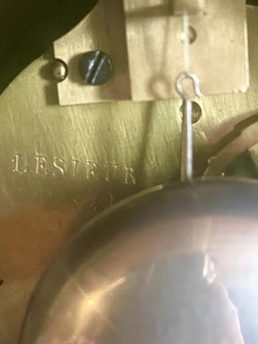 An Empire Gilt And Patinated Bronze Mantle Clock. Lesieur Clockmaker. -photo-6