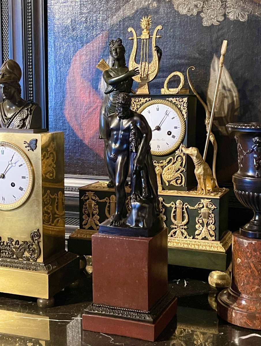 Statuette en bronze patiné représentant l’Hercule Farnèse, d’après l’antique. -photo-2