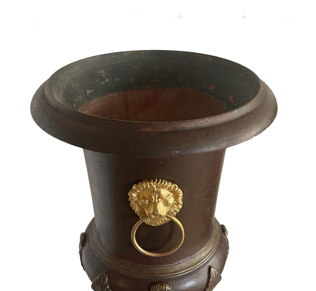 A Patinated Terracotta Medici Vase. Dated 1854. -photo-4