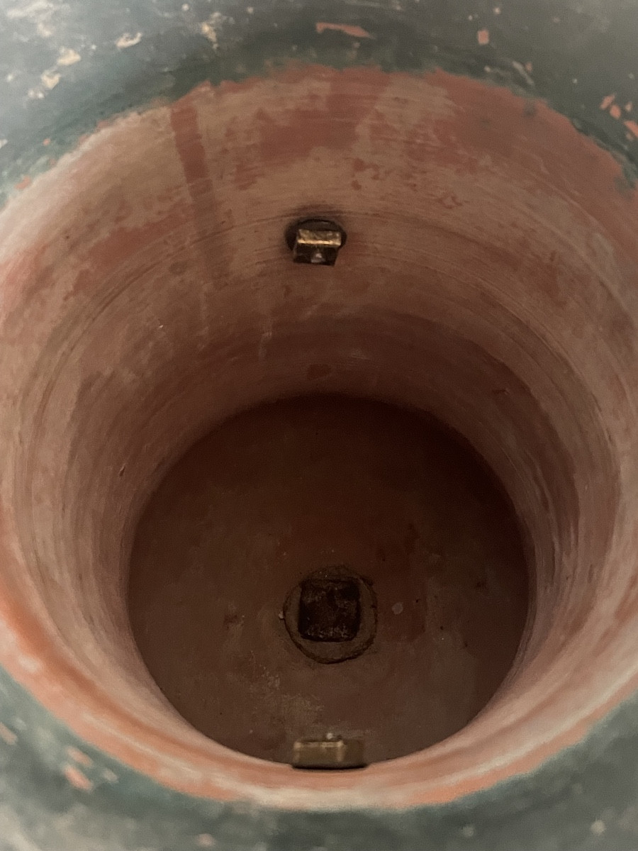 A Patinated Terracotta Medici Vase. Dated 1854. -photo-3