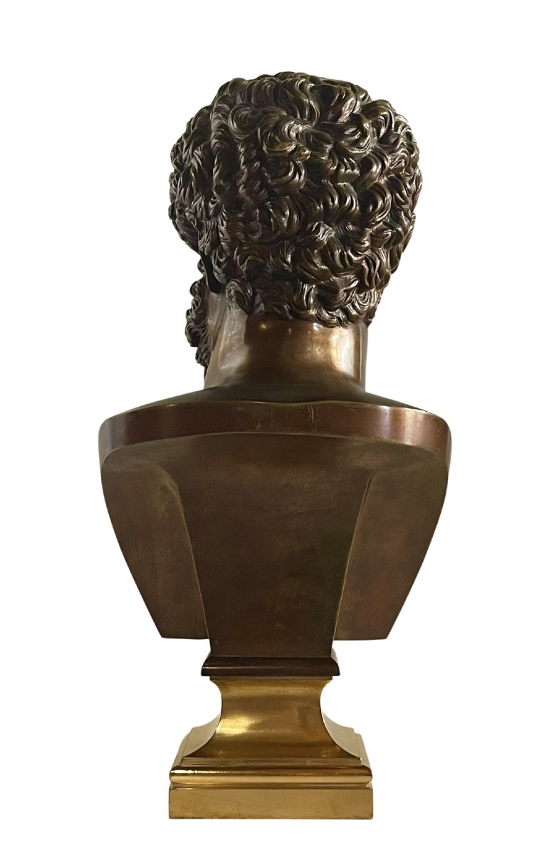 Buste en bronze de Lucius Verus. Fin du XIXe siècle. Signé OUDIN Marseille. -photo-4