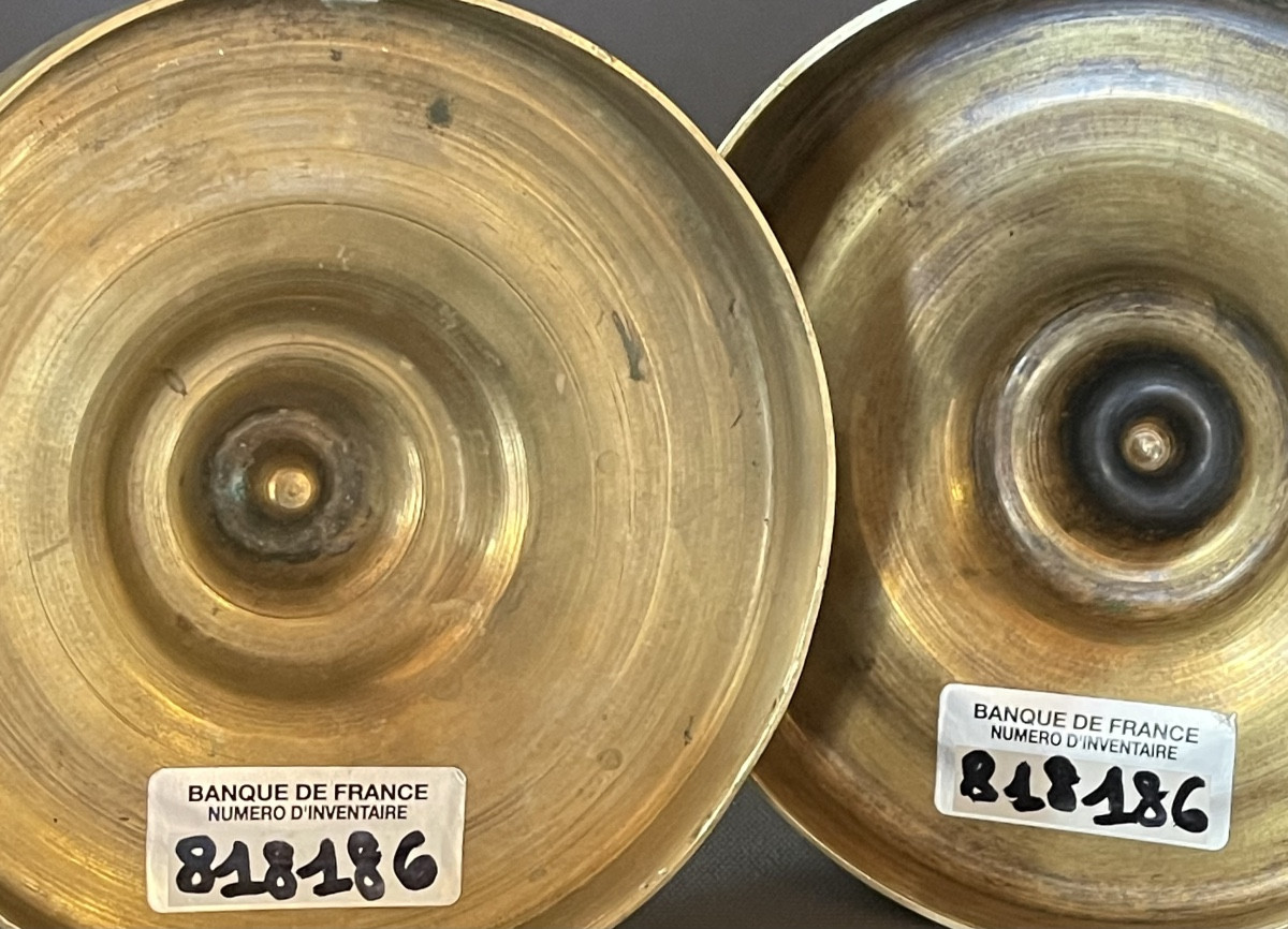 A Pair Of Empire Gilt-bronze Candlesticks. Early 19th Century. -photo-2