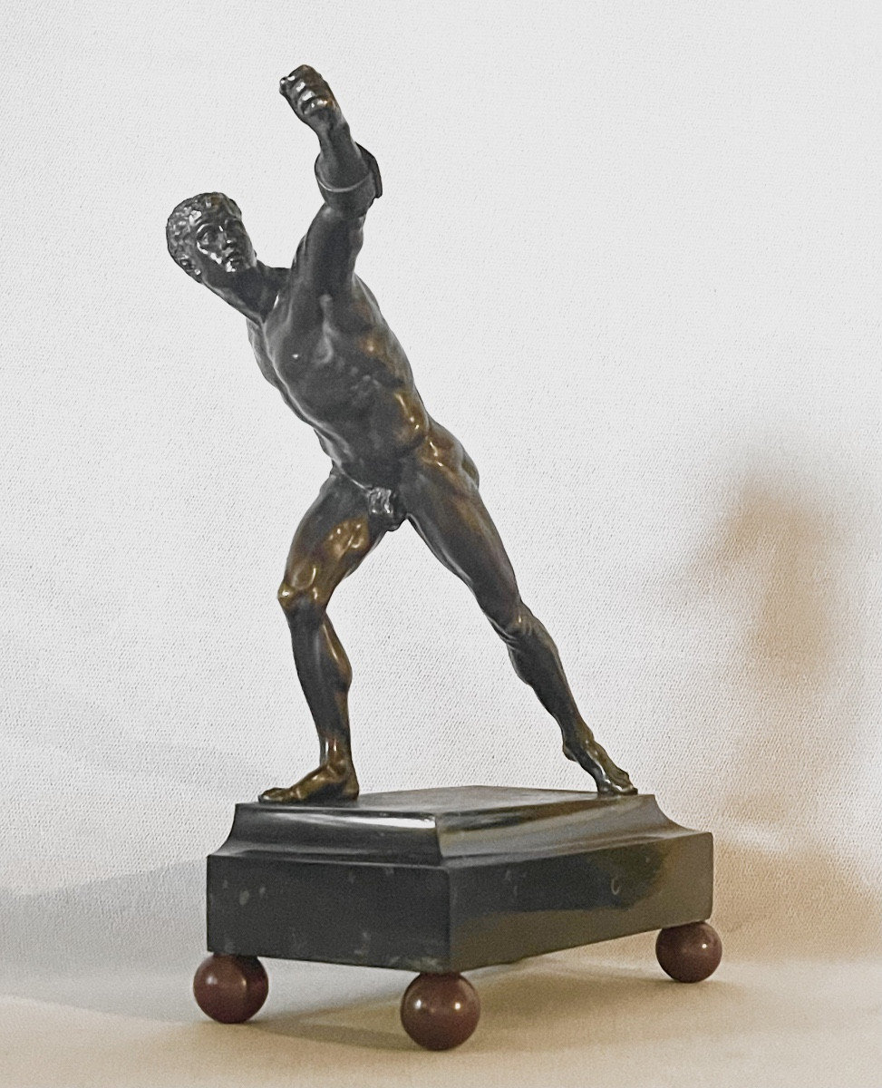 A Patinated-bronze Figure Of The Borghese Gladiator. France, Circa 1830. -photo-4