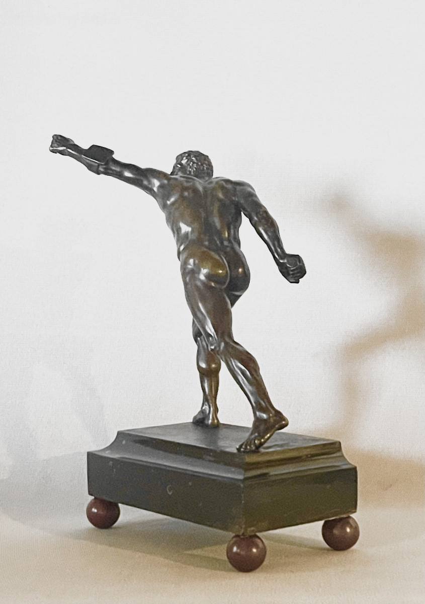 A Patinated-bronze Figure Of The Borghese Gladiator. France, Circa 1830. -photo-1