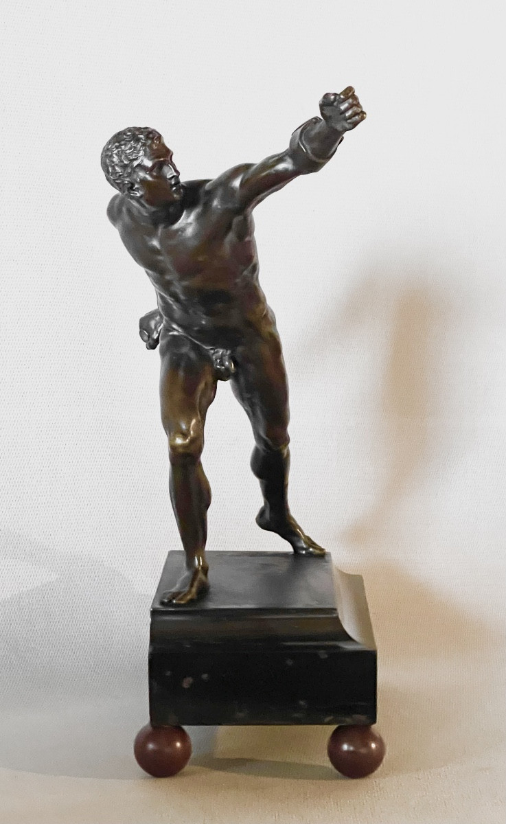 A Patinated-bronze Figure Of The Borghese Gladiator. France, Circa 1830. -photo-4