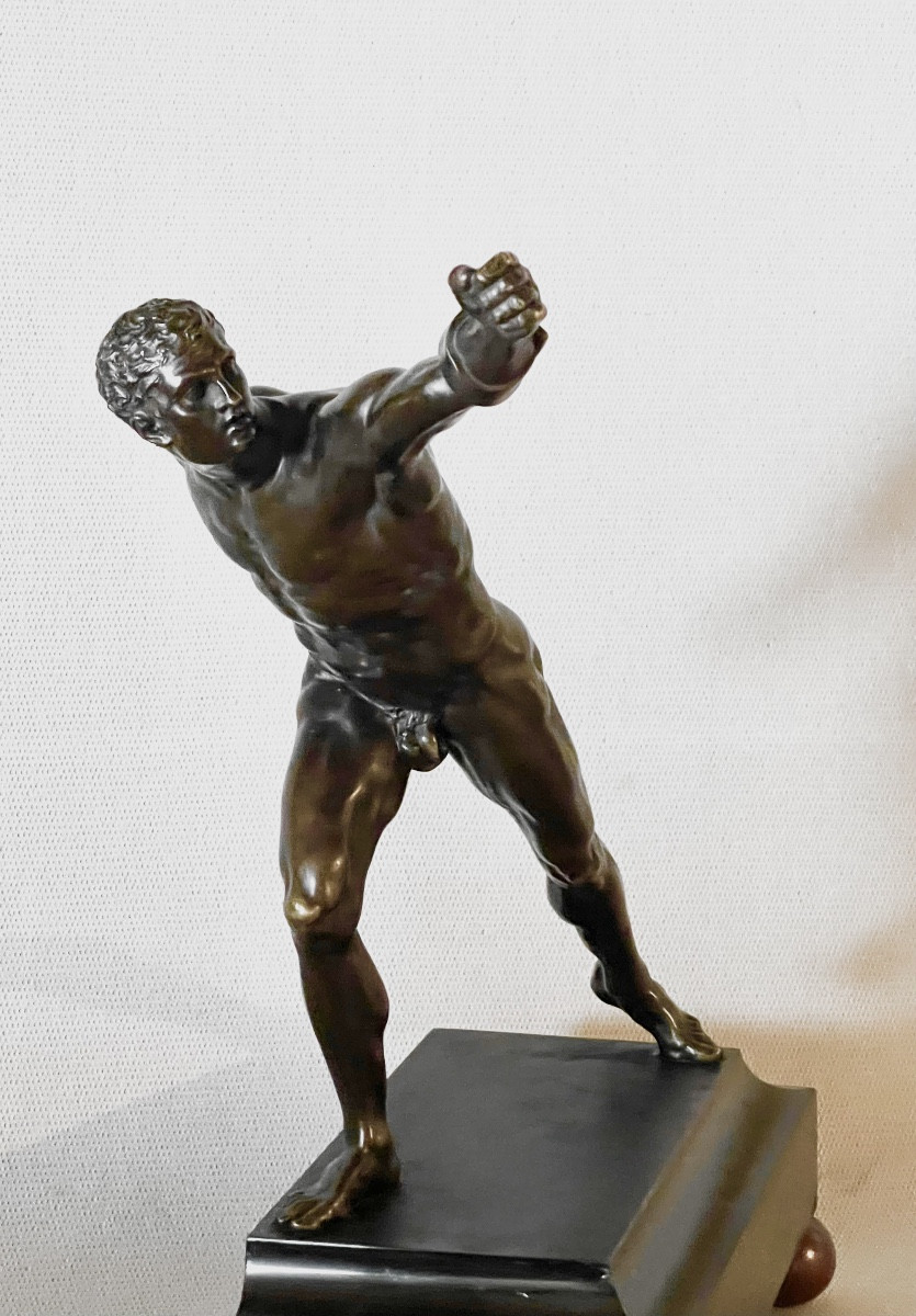 A Patinated-bronze Figure Of The Borghese Gladiator. France, Circa 1830. -photo-5