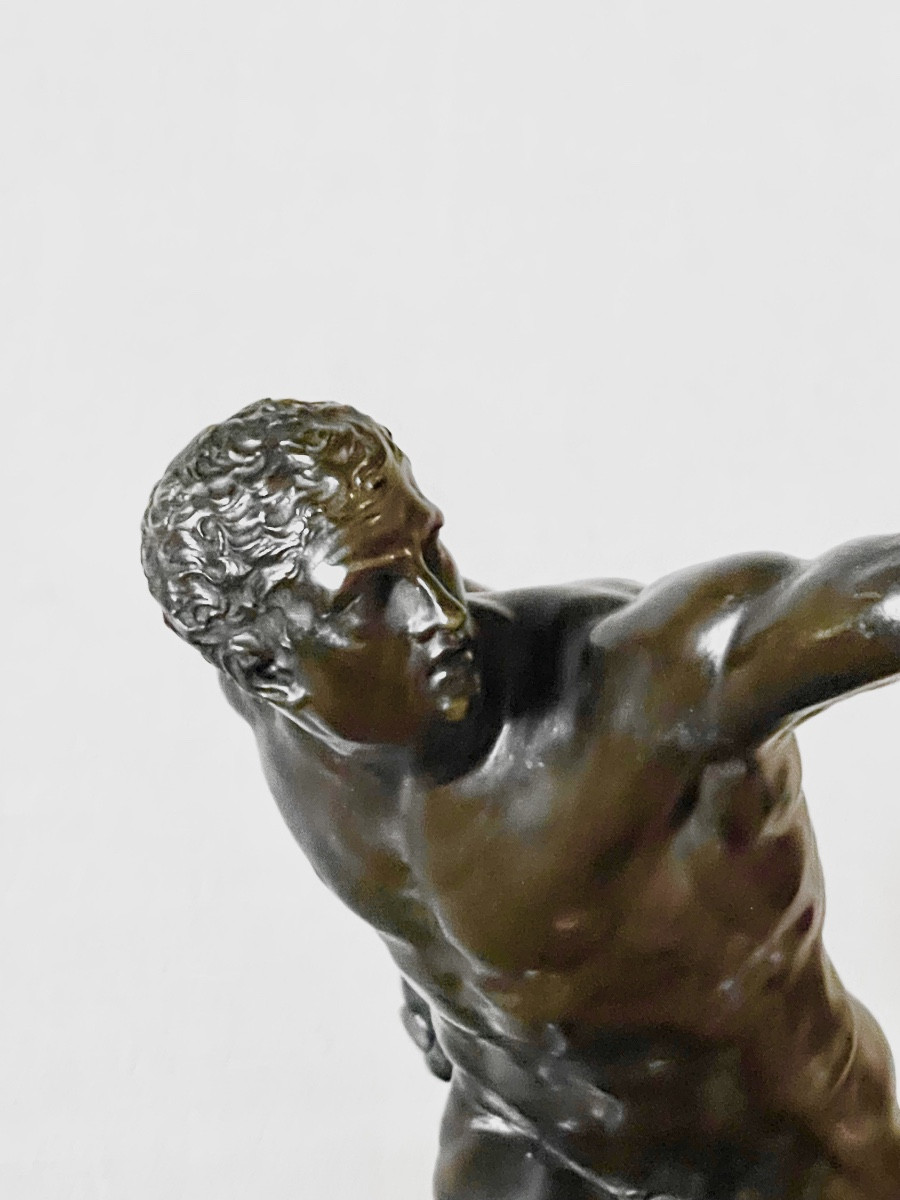 A Patinated-bronze Figure Of The Borghese Gladiator. France, Circa 1830. -photo-6