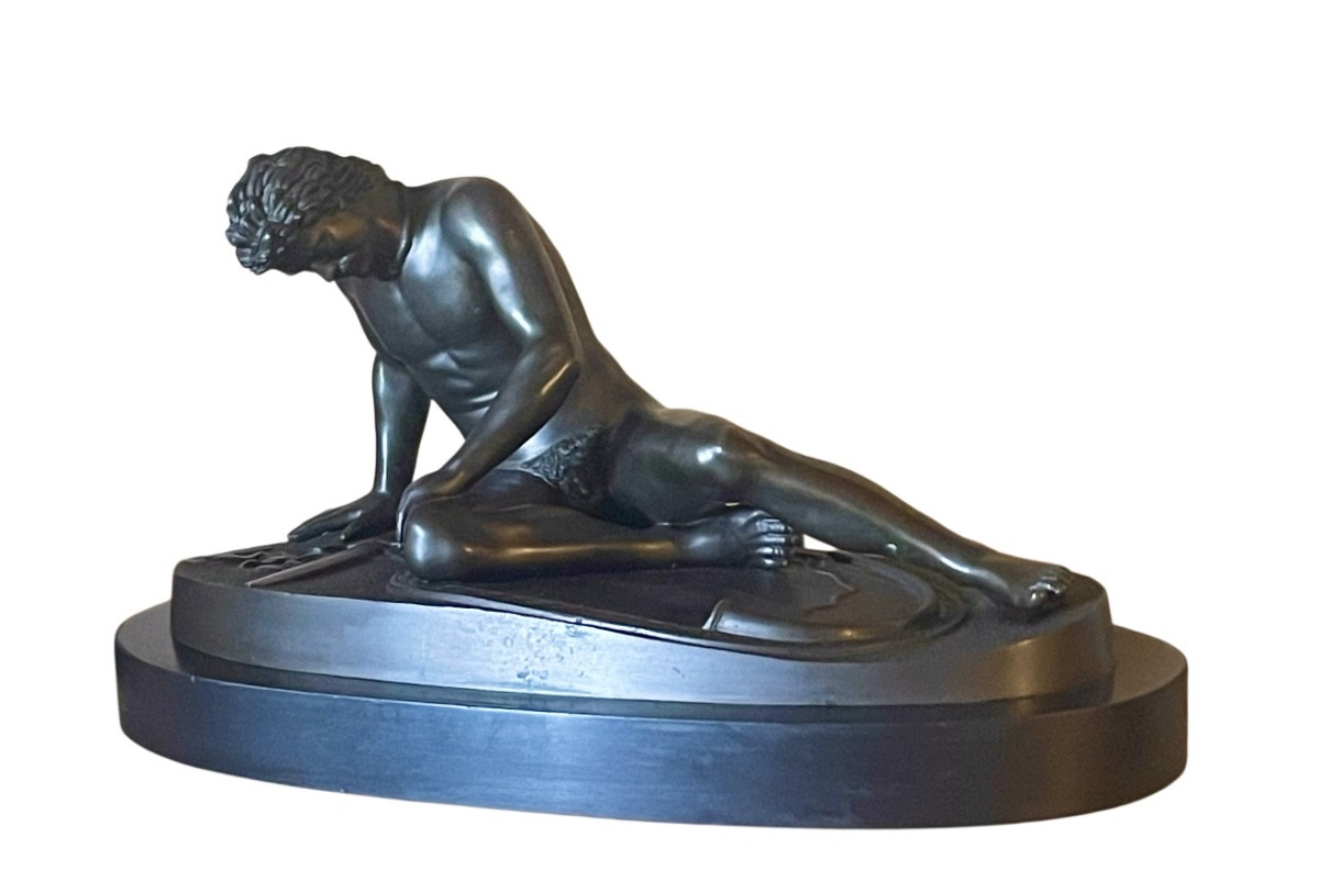 A Large Patinated Bronze Figure Of The Dying Gaul. Signed Sommer Napoli-photo-3