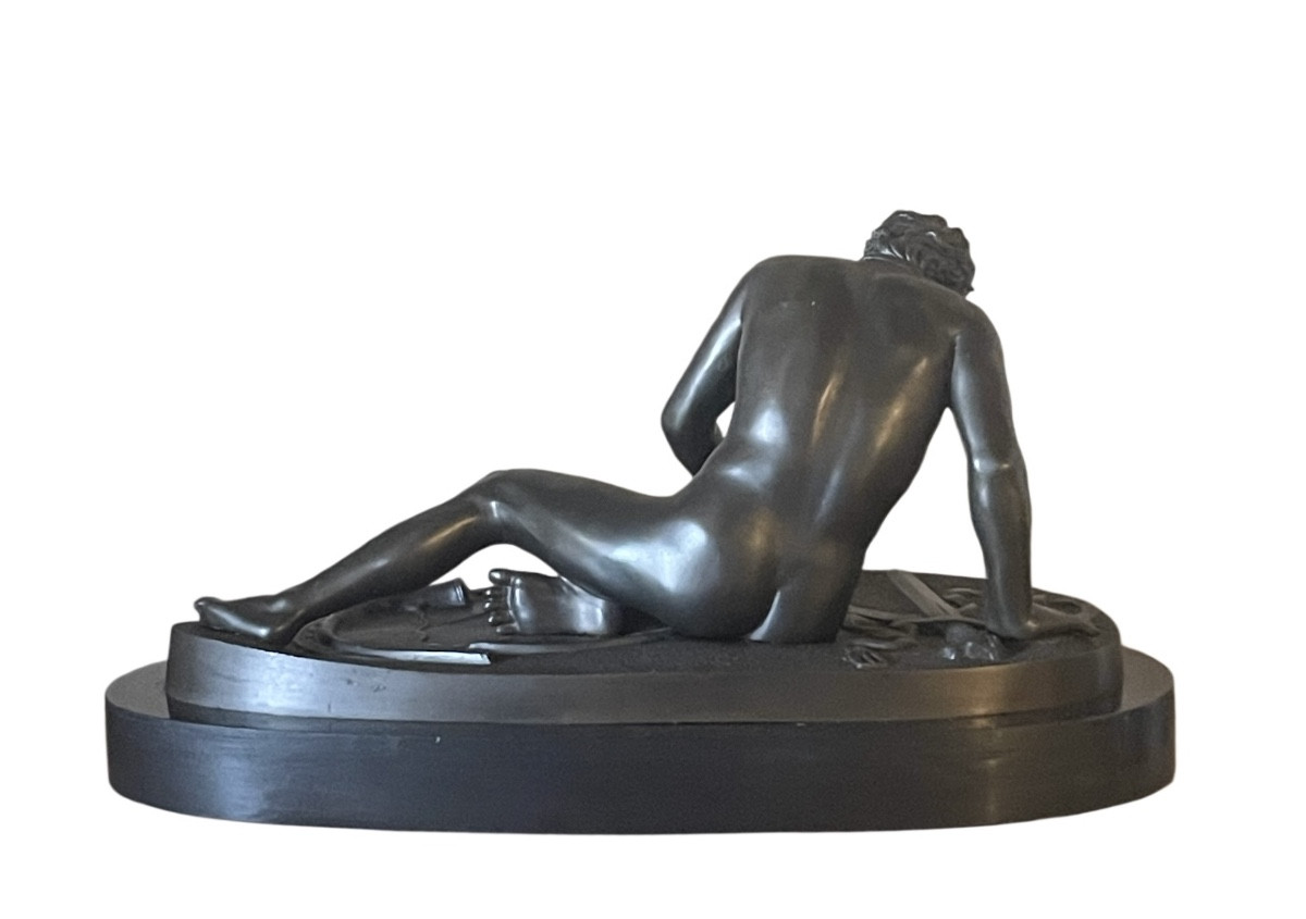 A Large Patinated Bronze Figure Of The Dying Gaul. Signed Sommer Napoli-photo-4