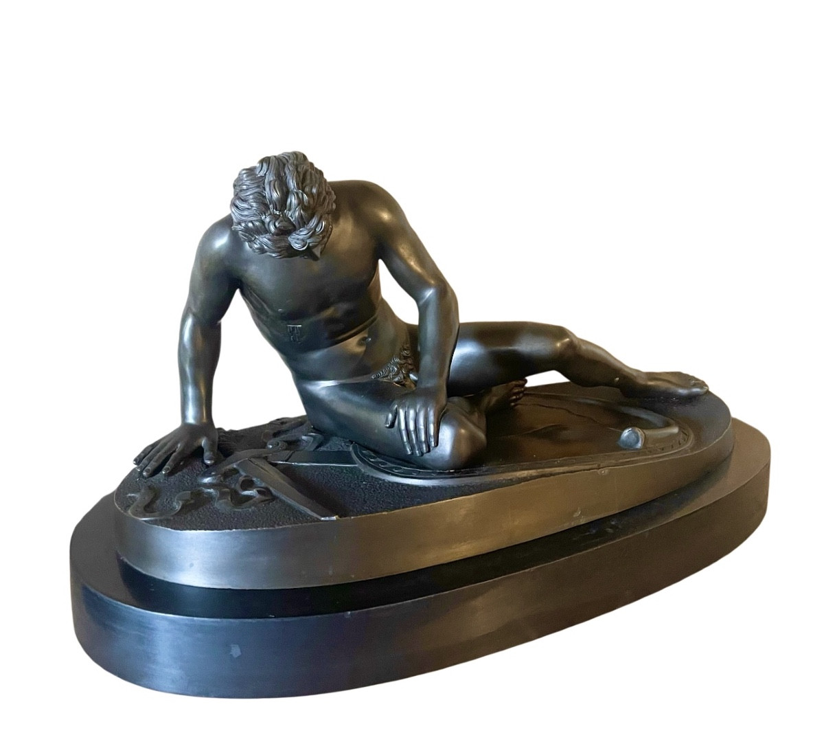 A Large Patinated Bronze Figure Of The Dying Gaul. Signed Sommer Napoli-photo-1