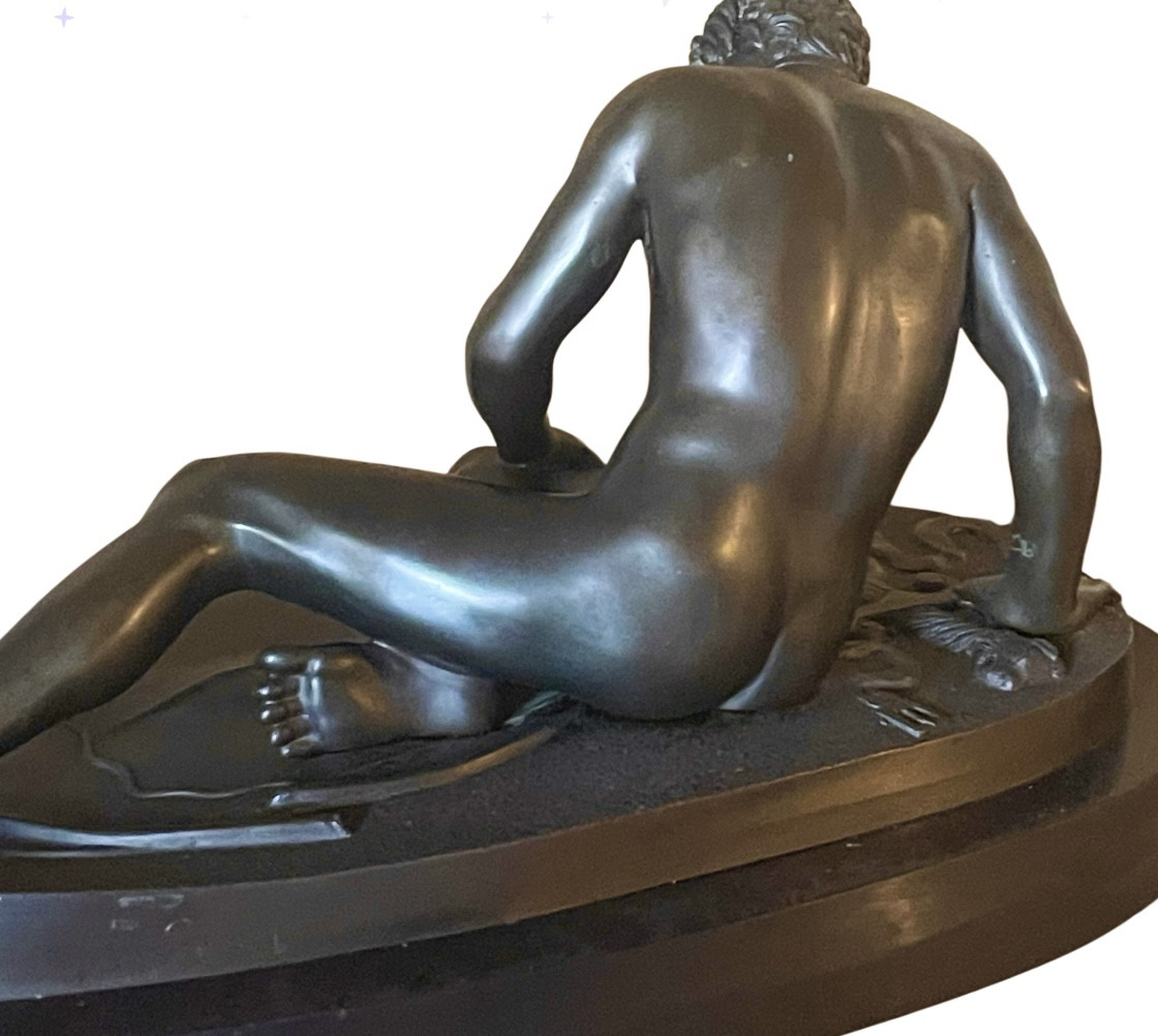 A Large Patinated Bronze Figure Of The Dying Gaul. Signed Sommer Napoli-photo-5