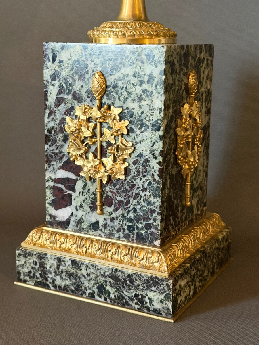 Grand vase Campana en bronze doré. Époque Napoléon III-photo-4