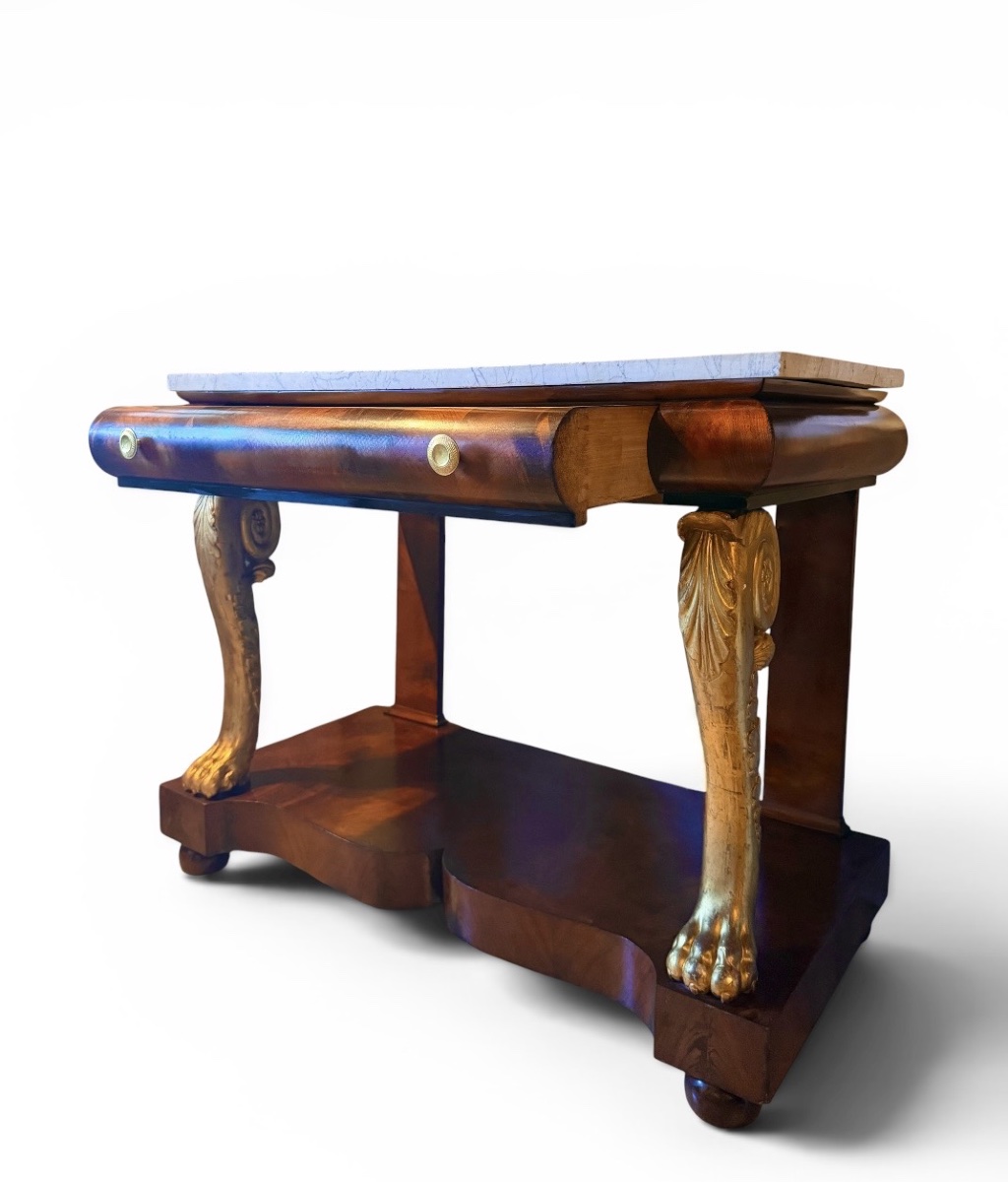 A Large Italian Mahogany Console. Early 19th Century. -photo-3