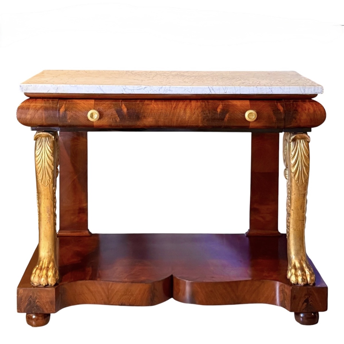A Large Italian Mahogany Console. Early 19th Century. -photo-4