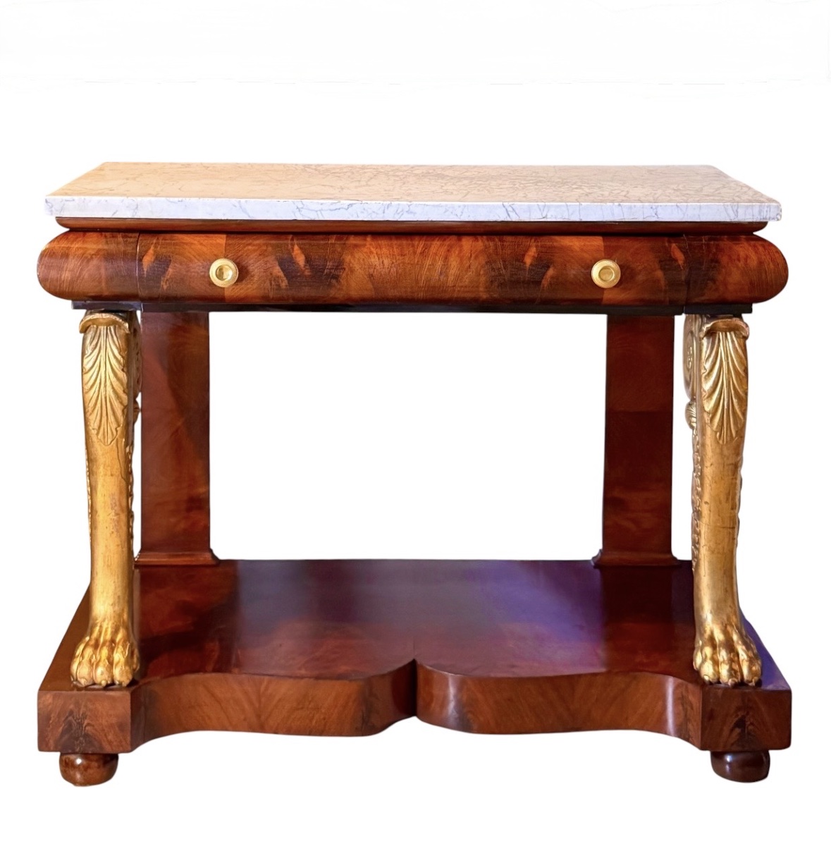 A Large Italian Mahogany Console. Early 19th Century. -photo-4