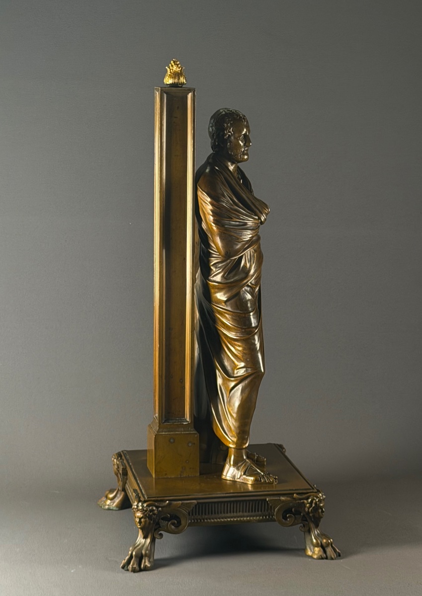 à Patinated Bronze Sculpture Depicting Aristide. Mid-19th Century. -photo-4