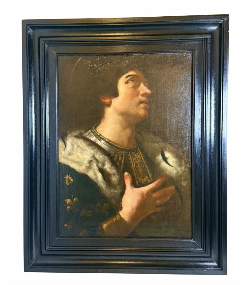 École française du XVIIe siècle Portrait de Saint Louis (Louis IX de France, 1214-1270)  Huile -photo-3