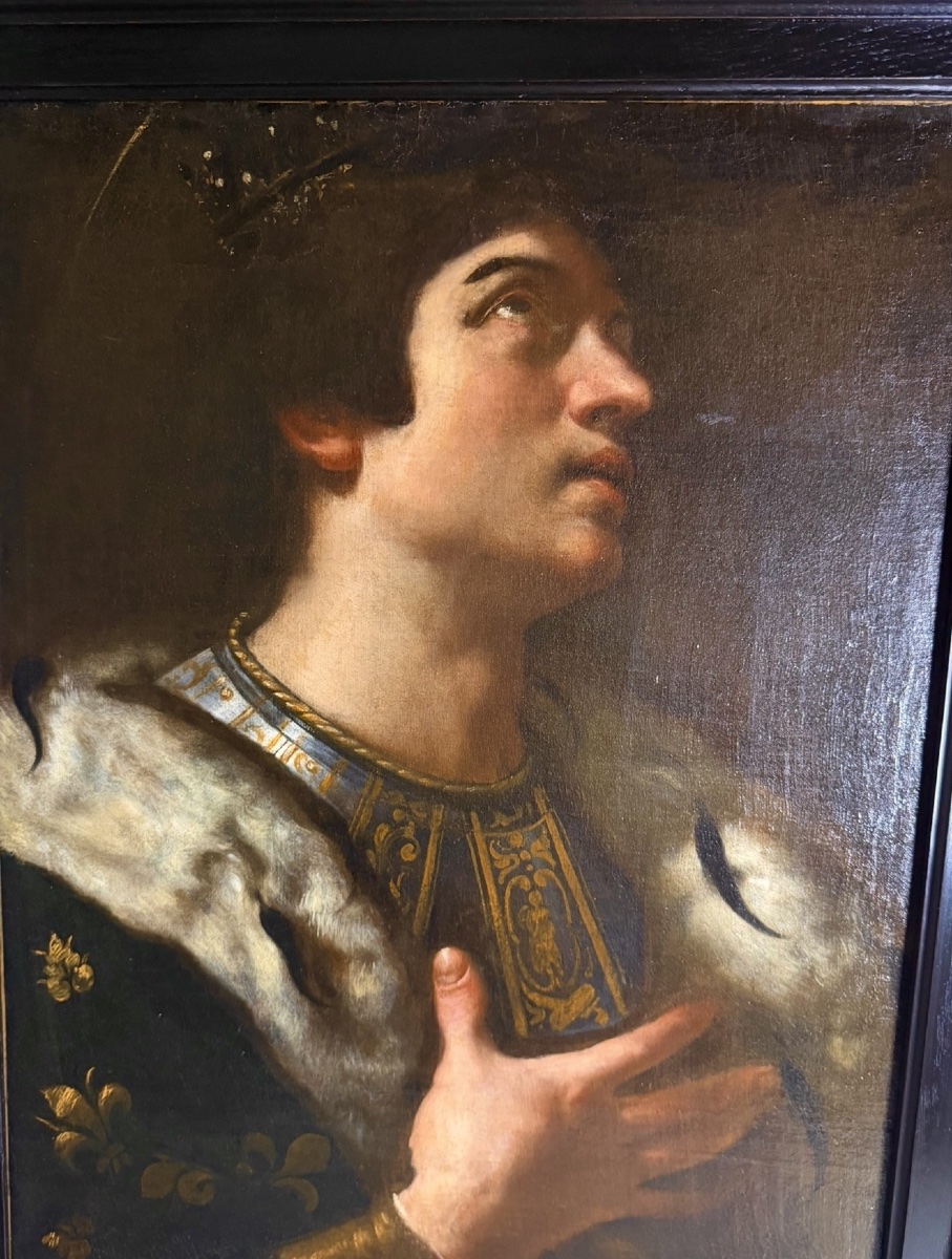 École française du XVIIe siècle Portrait de Saint Louis (Louis IX de France, 1214-1270)  Huile -photo-6