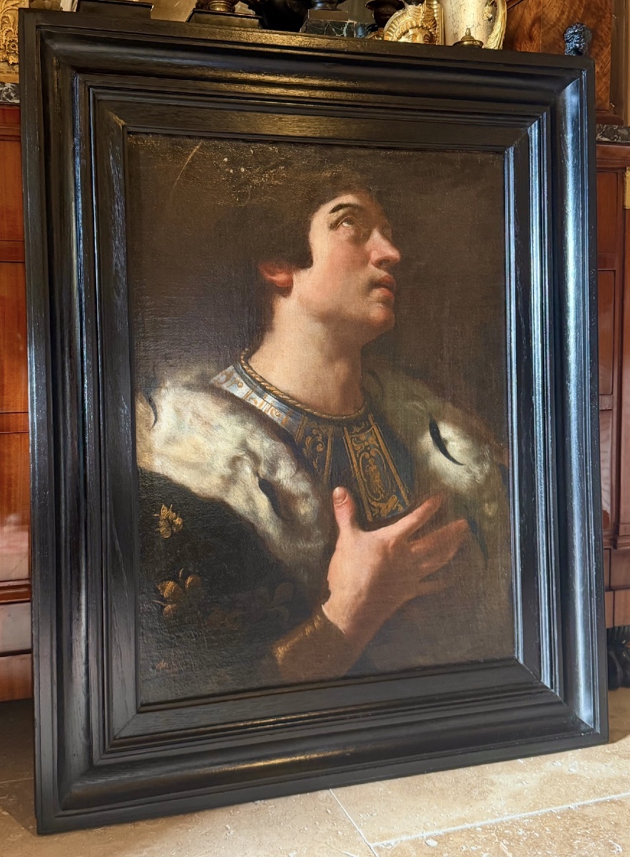 École française du XVIIe siècle Portrait de Saint Louis (Louis IX de France, 1214-1270)  Huile -photo-4