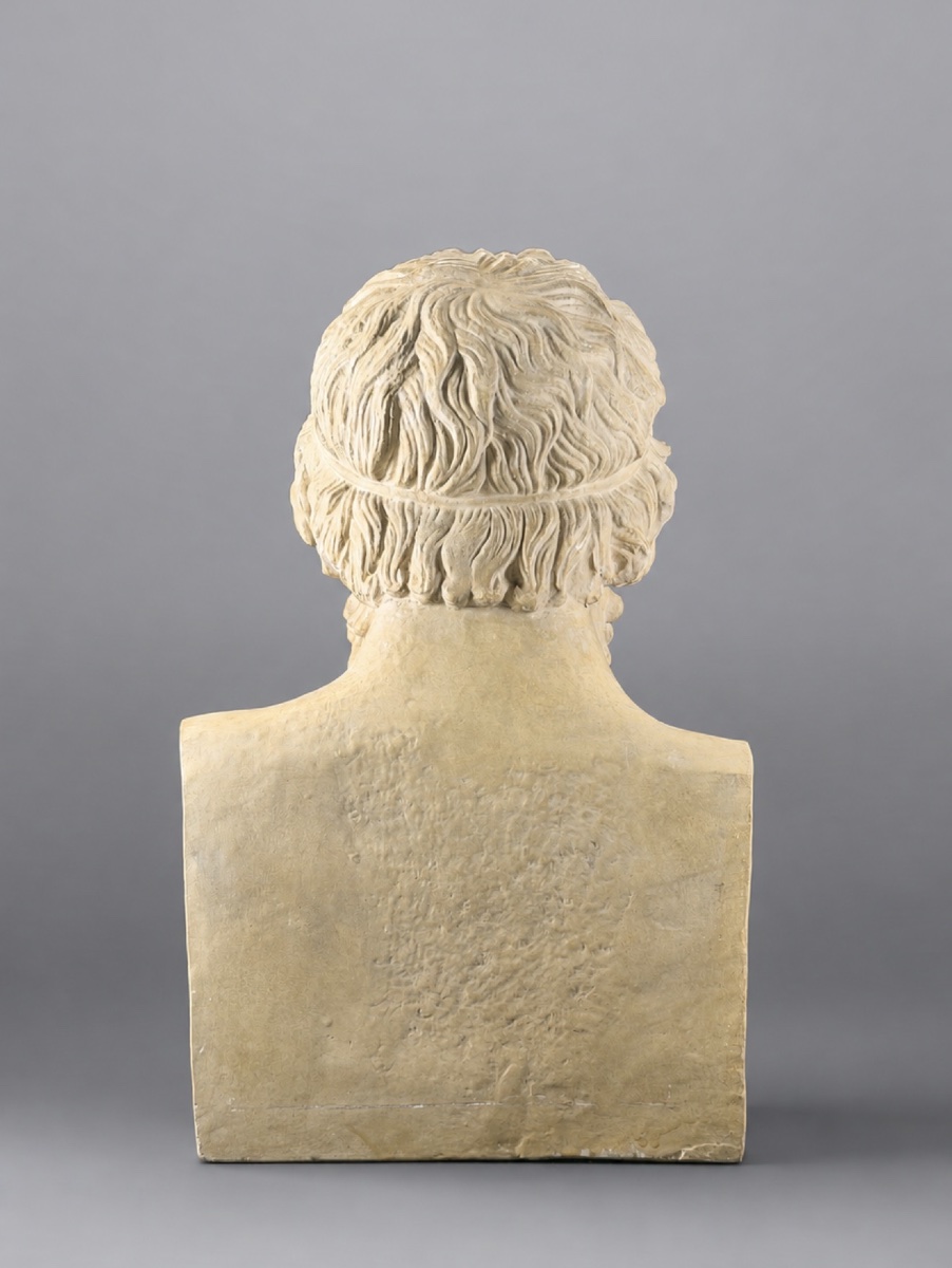 à Large Plaster Hermaic Bust Of Homer. 19th Century. -photo-4